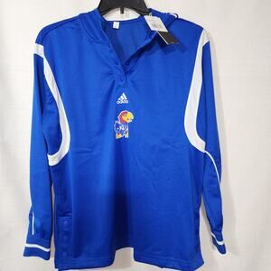 Adidas Kansas Jayhawks men's large hoodie mesh sweater NWT